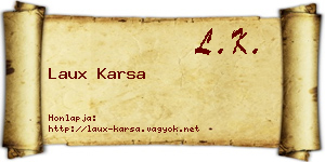 Laux Karsa névjegykártya